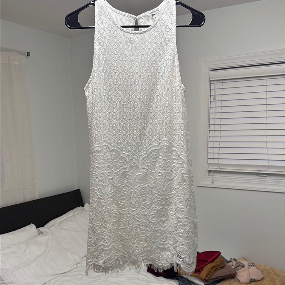 White Sleeveless Sheath Mini Dress